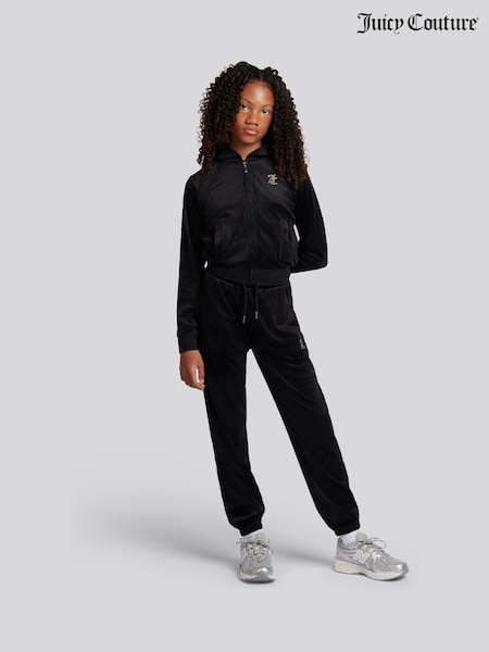 Juicy Couture Black Zip Through Hoodie and Relaxed Joggers Set (Y98080) | AED582