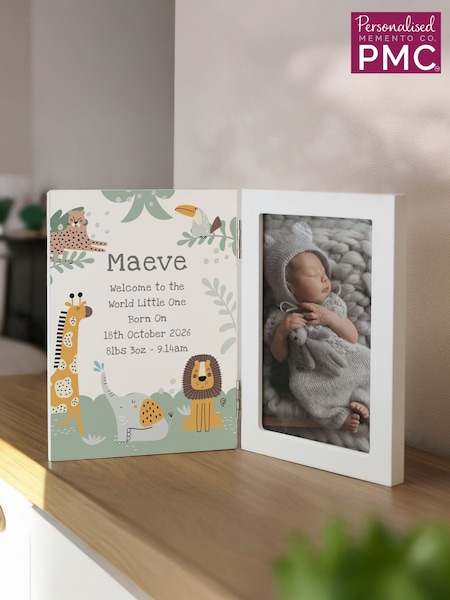 Personalised New Baby Wooden Hinged 6x4 Photo Frame by PMC (Y98098) | €27