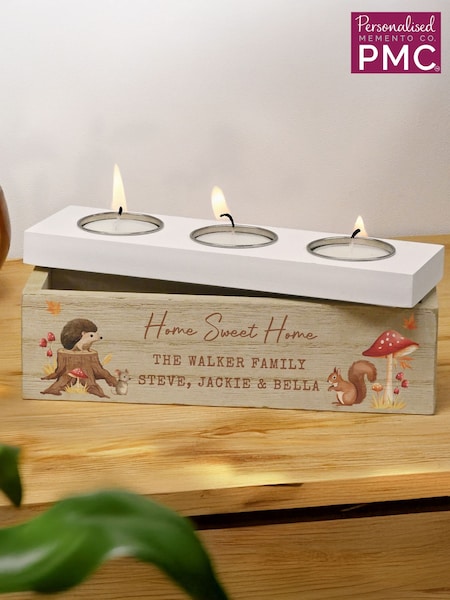 Personalised Autumn Triple Tea Light Box by PMC (Y98109) | €27