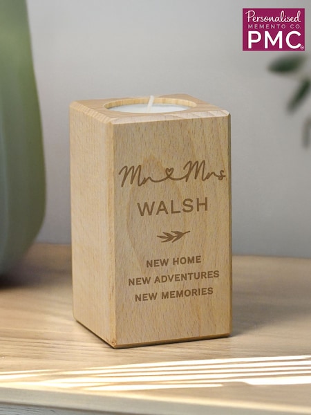 Personalised Wedding Wooden Tealight Holder by PMC (Y98110) | €18.50