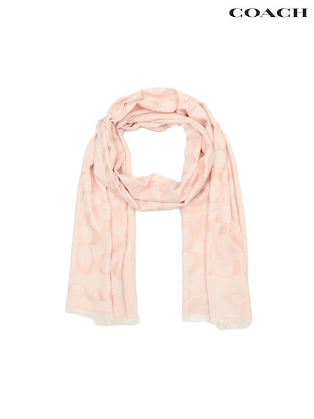 COACH Pink Signature C Border Stole (Y98201) | R$ 1.825