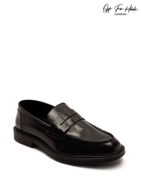 Off The Hook Black Perry Loafer Smooth Leather Shoes (Y98211) | €51