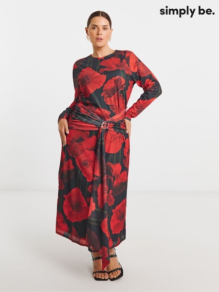 Simply Be Mesh Midi Dress With Buckle Detailing (Y98216) | 59 €