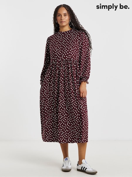 أحمر - Simply Be Supersoft Midi Dress (Y98239) | ‏156 ر.ق.