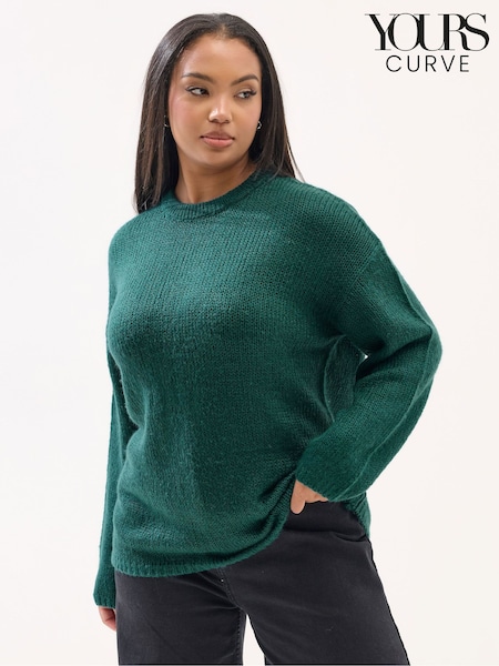 Yours Curve Green Lofty Yarn Jumper (Y98488) | €35