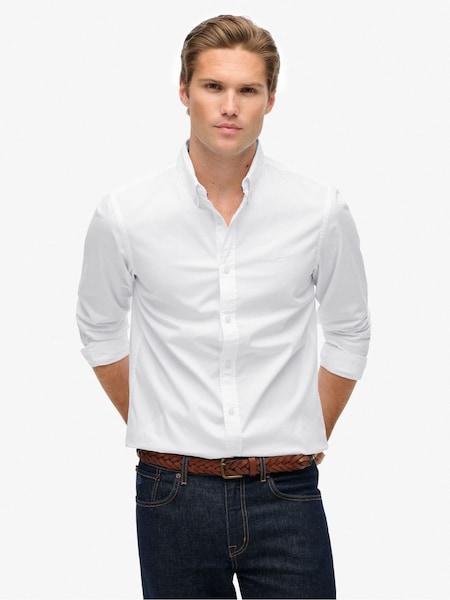 Superdry White Essentials Tailored Lite Shirt (Y98530) | 223 QAR