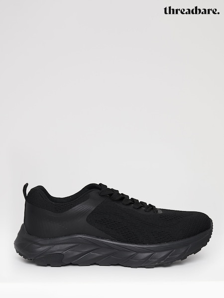 Threadbare Black Textured Slip On Trainers (Y98638) | €44