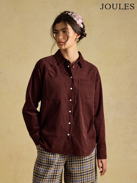 Brown - Joules Cassie Cord Shirt