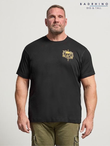 BadRhino Big & Tall Black Diego Emblem T-Shirt (Y98756) | R$ 195