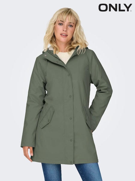 ONLY Grey Mid Length Hooded Rain Coat (Y98941) | €82