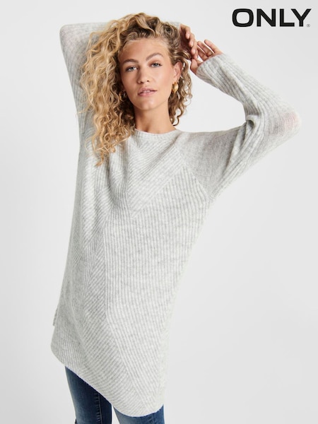 ONLY Grey Long Sleeve Round Neck Knitted Dress (Y98952) | €51