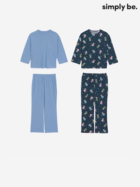 Simply Be Blue Value Pyjamas Set 2 Pack (Y99145) | €37