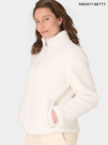 Sweaty Betty White Navigate Sherpa Zip Up Jacket (Y99554) | €224
