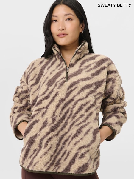 Marrón - Sweaty Betty Plush Half Zip Fleece (Y99571) | 177 €
