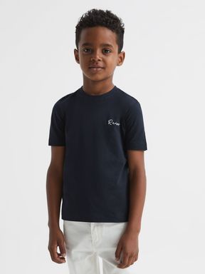 Reiss Todd Logo Embroidered Cotton Jersey T-Shirt