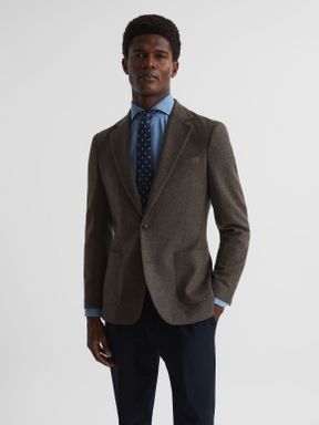 Reiss Select Single Breasted Slim Fit Flannel Blazer