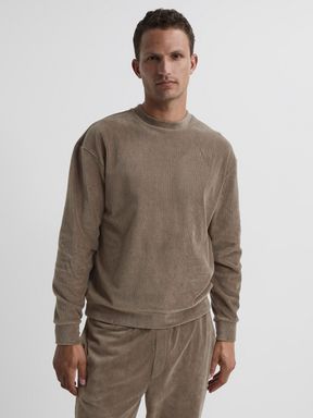 Reiss Axl Jersey Cord Sweatshirt