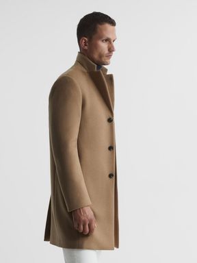 Reiss Gable Single Breasted Wool Overcoat