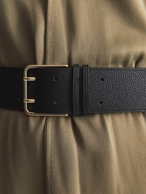 Reiss Appleton Leather Double Prong Belt