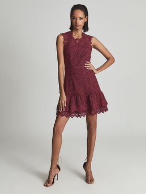 Reiss Delilah Lace Mini Dress