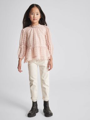 Reiss Maddie Junior Embroidered Lace Blouse
