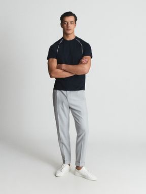 Reiss Stratford Mercerised Crew Neck T-Shirt With Piping