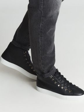 Reiss Afton Leather Trainers