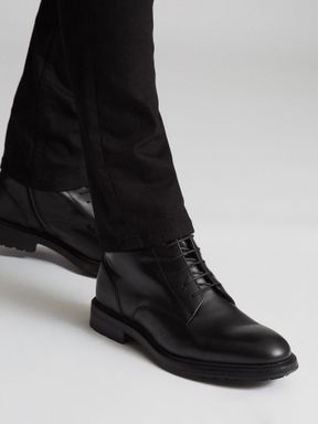 Reiss Aden Leather Lace-Up Boots