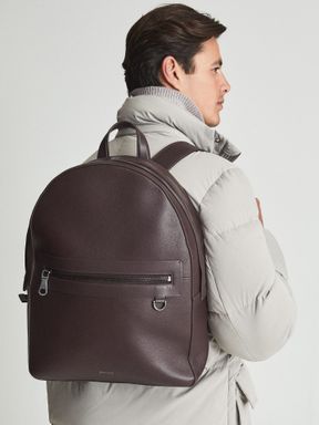 Reiss Ethan Leather Backpack