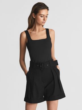 Reiss Ottia Tailored Belted Shorts
