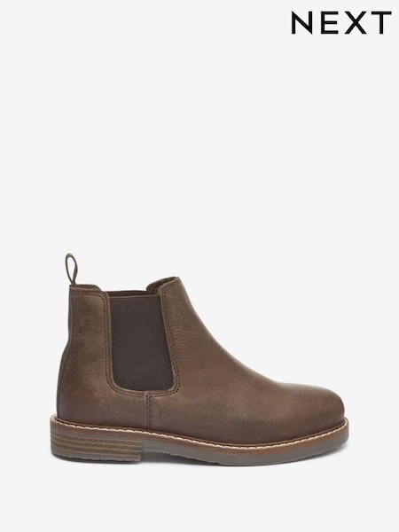 Next Brown Warm Lined Leather Chelsea Boots (109160) | £33 - £39