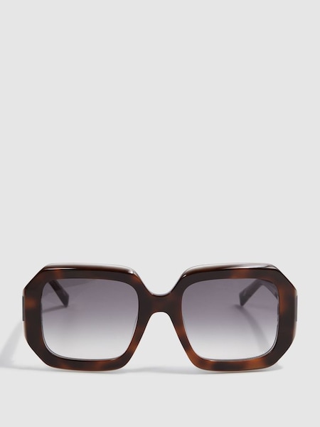 Missoni Eyewear Angular Tortoiseshell Sunglasses in Tortoise (115368) | £175