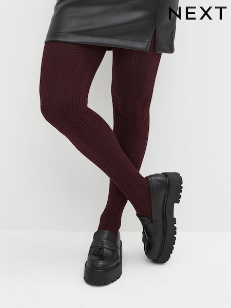 Next Berry Red Knitted Tights 1 Pack (116819) | £10