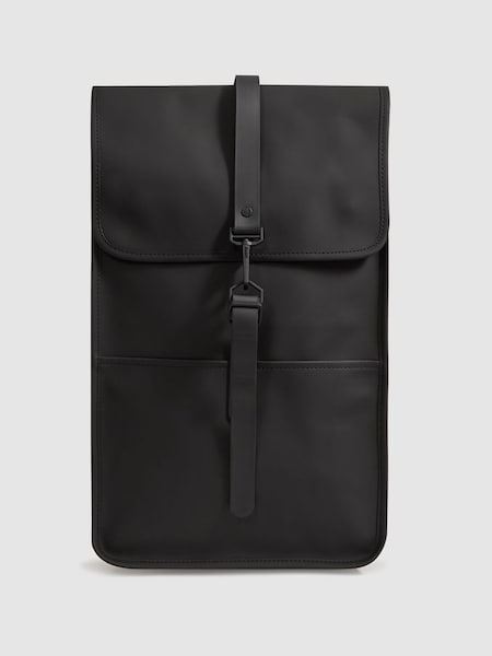 Rains Flap Backpack in Black (119473) | £89