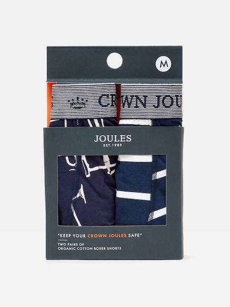Crown Joules Great Ride Cotton Boxer Briefs (2 Pack) (124517) | £19.95