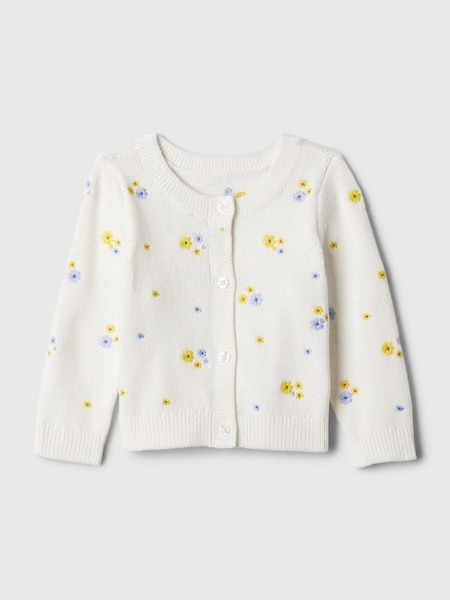 White Floral Knitted Cardigan (Newborn-24mths) (124757) | £20