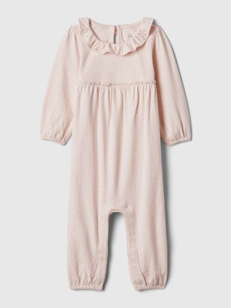 Pink Organic Cotton Ruffle Sleepsuit (Newborn-24mths) (125039) | £15
