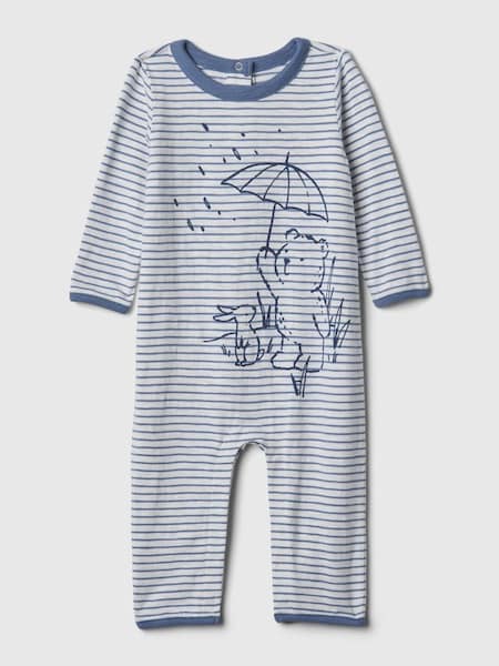 Blue Graphic Print Stripe Baby Sleepsuit (Newborn-24mths) (125340) | £18