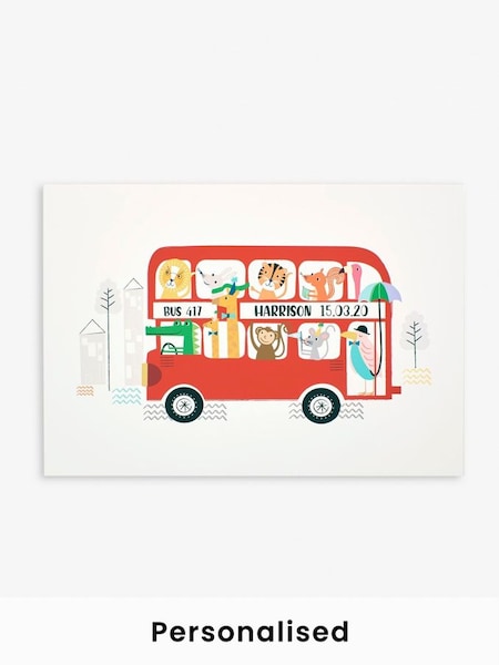 Personalised Bus Print in Red (129941) | £30