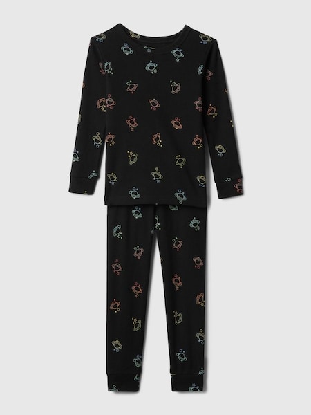 Black Organic Cotton Print Pyjama Set (12mths-5yrs) (138350) | £18