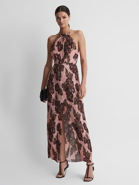 Significant Other Pleated Maxi Dress in Rose Print (140677) | £251