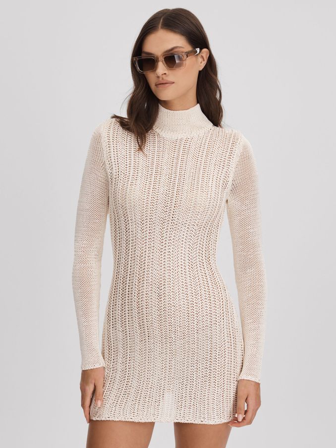 Buy WHITE JUMPER DRESS HIGH NECK Savannahmorrow Online Reiss UK