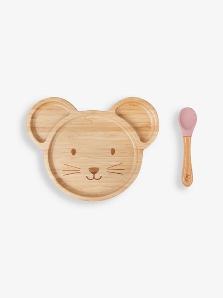 Bamboo Suction Mouse Plate & Spoon Set (142604) | £15