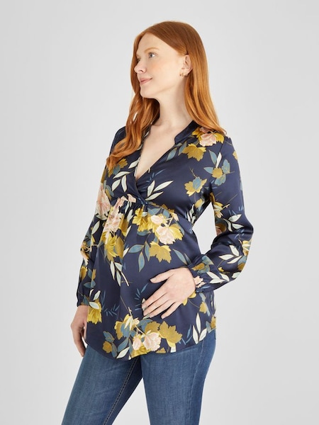 Navy Floral Maternity Blouse (150622) | £37.50
