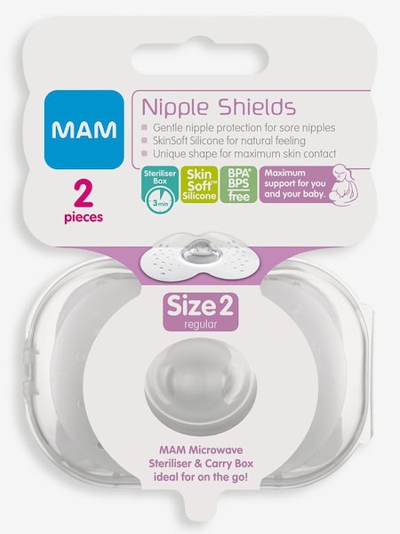 2-Pack MAM Silicone Nipple Shields - Size 2 (152005) | £10.50