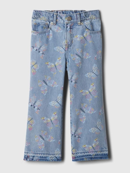 Mid Wash Blue Butterfly Print Elasticated Straight Washwell Jeans (6mths-5yrs) (154382) | £25