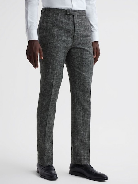 Slim Fit Wool Trousers in Charcoal (157337) | £58