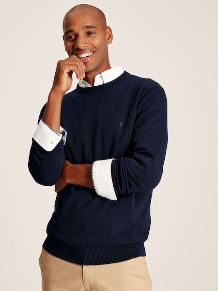 Jarvis Navy Crew Neck Knitted Jumper (159877) | £49.95