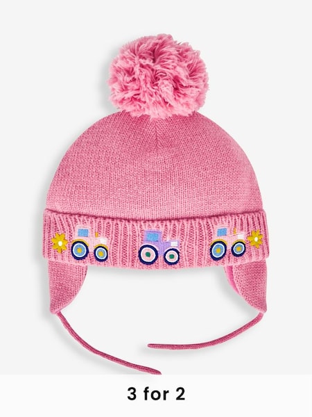 Tractor Embroidered Hat in Pink (161157) | £16.50
