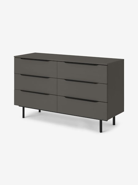 Damien Wide Chest of Drawers in Graphite Grey (161933) | £349